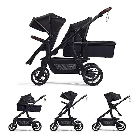 Momcozy ChangeGo Baby Stroller, Convertible Single-to-Double-to-Wagon Stroller with 23 Configurations, Bassinet and Seat Included, Large PU Wheels, All-Wheel Suspension ＆ Extendable UPF50+ Canopy