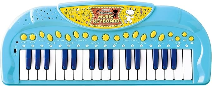 Ishikawa Toy Snoopy Music Keyboard (W x H x D): 16.7 x 7.3 x 1.6 inches (42.3 x 18.5 x 4.2 cm), Light Blue