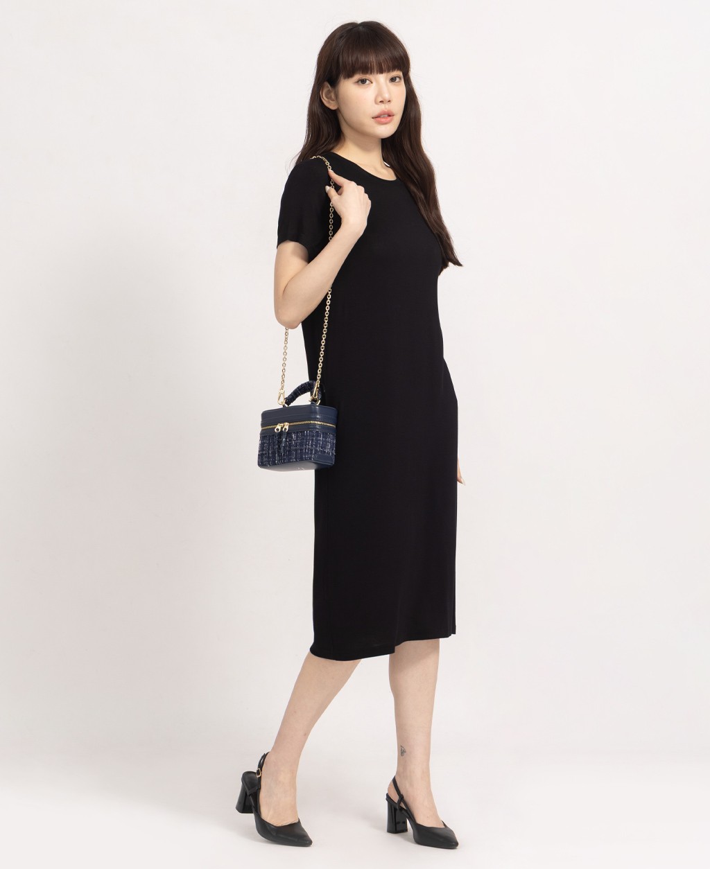 Women's round neck straight dress