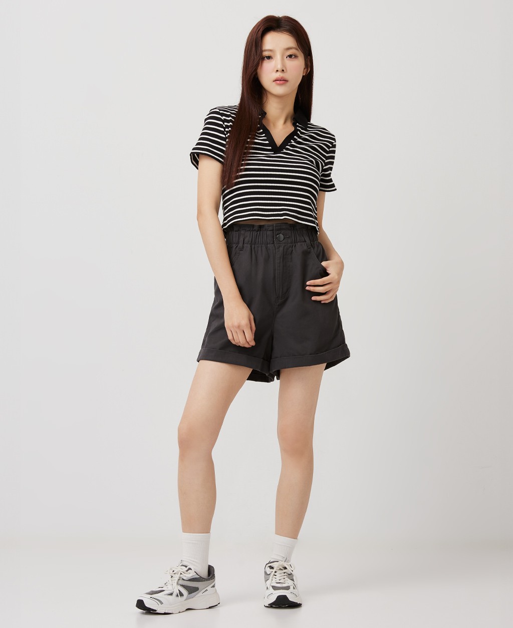 Women's elastic high waist shorts