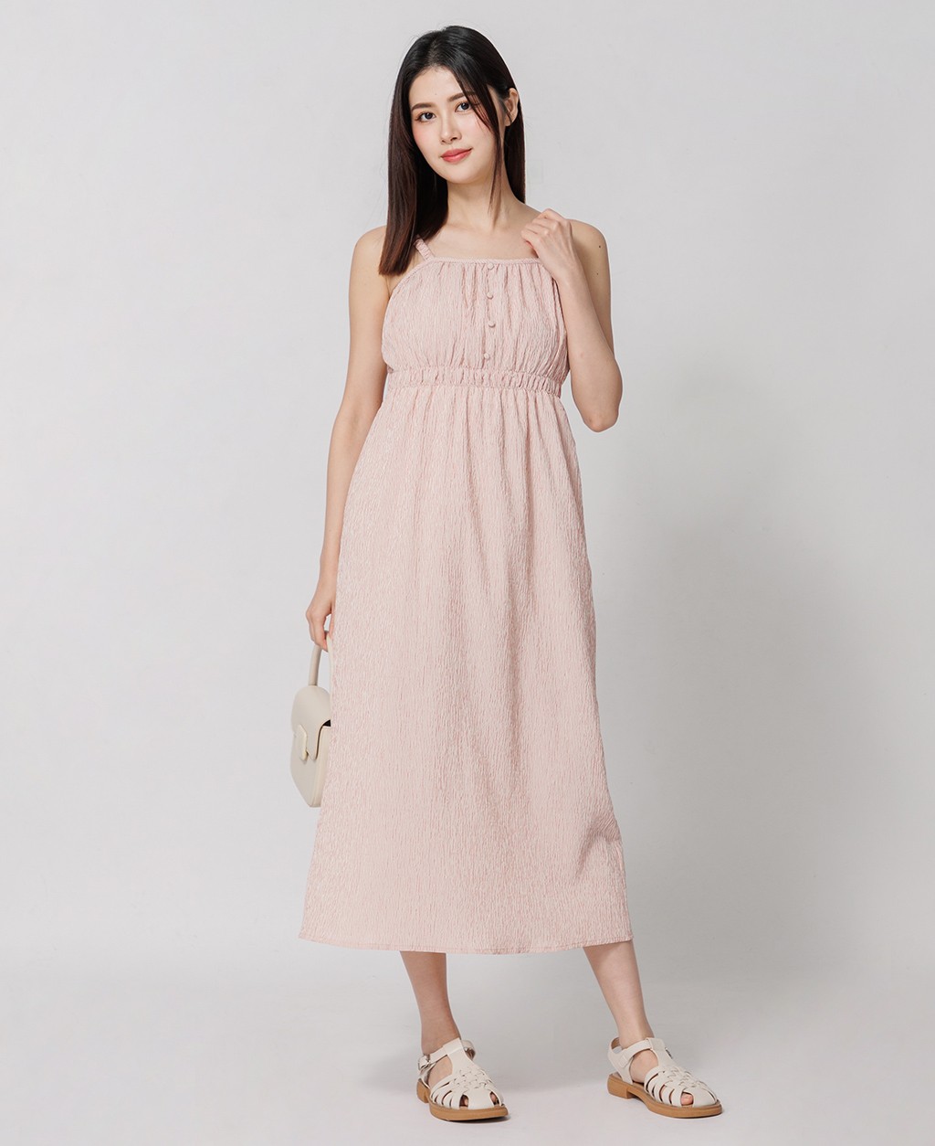 Pleated Shoulder Dress