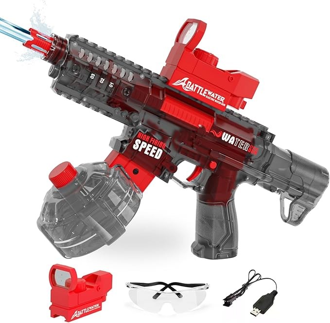 Electric Water Gun for Adults and Kids, Automatic Water Gun Toys for Children Aged 4-8 8-12, Large Capacity and High Power, 32ft Ultra-Long Range, Summer Pool Outdoor Beach Water Toys for Boys and Gir