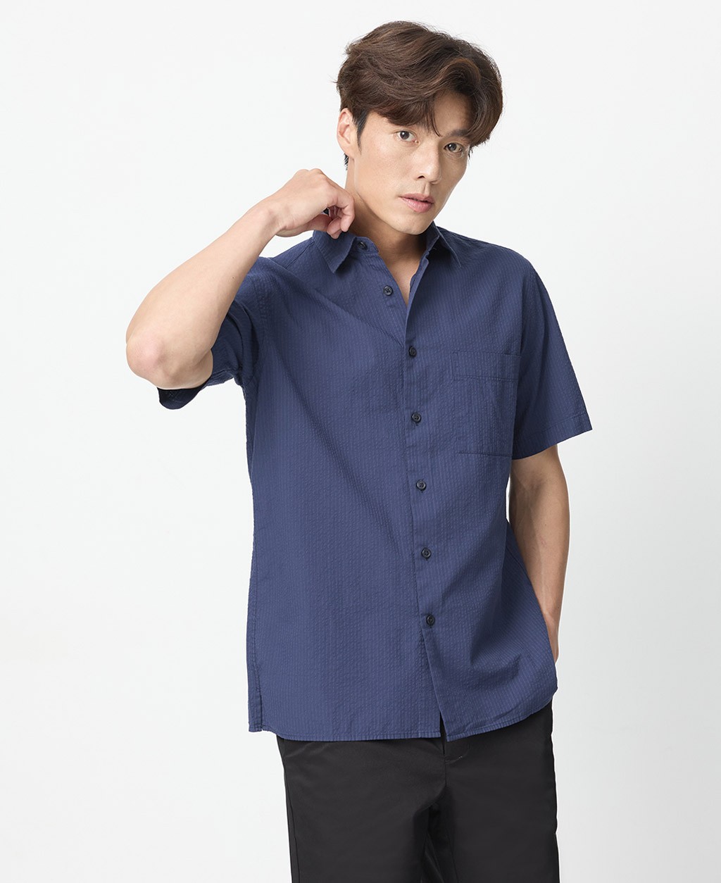 Regular Collar Single Pocket Shirt