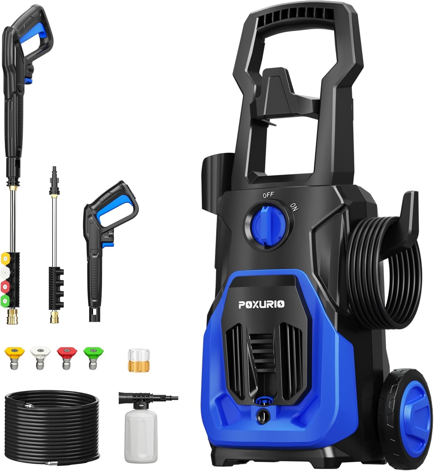 Electric Pressure Washer, 4000PSI 2.8GPM Power Washer, 3-in-1 Self-Priming High Pressure Washer with Complete Accessories for Cars, Patio, Deck