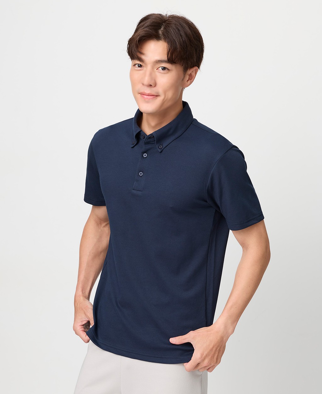 Ice yarn cool POLO shirt