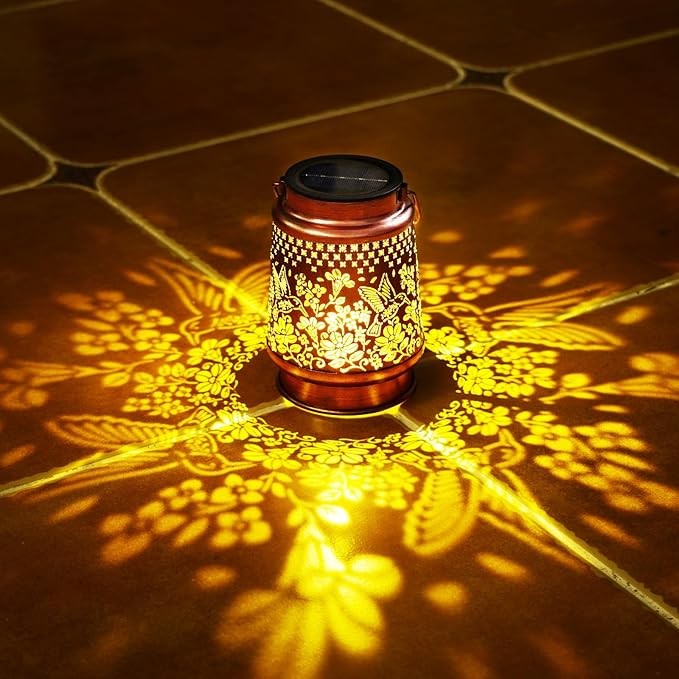 Homemory Solar Lanterns Outdoor Waterproof Hummingbird Solar Lights, Outdoor Lantern Decorative for Garden Patio Yard Porch Backyard, Women Gifts for Birthday Housewarming